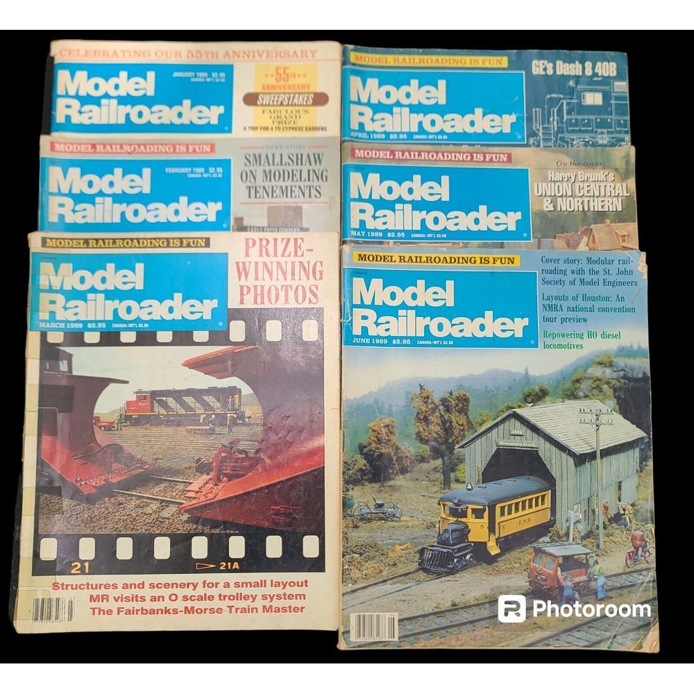 Model Railroader Magazine 1989 Jan‎ Thru June Locomotive Train Hobby Craft Build